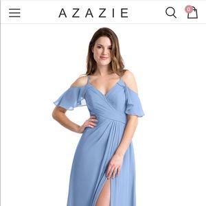Azazie Dakota Steel Blue Bridesmaid dress